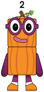 Halloween Pumpkin Numberblock Two 🎃👻✨ Colored Example
