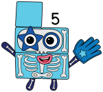 Halloween Skeleton Numberblock Five 🎃💀🖐️ Colored Example