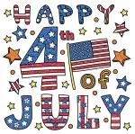 Happy 4th of July Flag & Stars 🇺🇸🎆⭐🧨 Colored Example