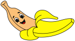 Happy Banana with a Friendly Face and a Big Smile 🍌😊 Colored Example
