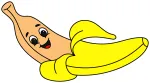 Happy Banana with a Friendly Face and a Big Smile 🍌😊 Colored Example