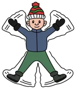 Happy Boy Making a Snow Angel ❄️☃️👦 Colored Example