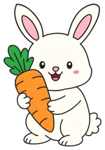 Happy Bunny with a Big Carrot 🐰🥕😊 Colored Example
