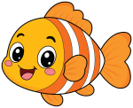 Happy Clownfish with a Cheerful Smile 🐠🌊✨ Colored Example