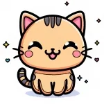 Happy Cute Cat Smiling 😺😊🌟 Colored Example