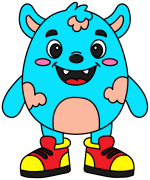 Happy Funny Monster with a Friendly Smile 😊👹🌈 Colored Example