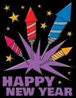 Happy New Year Fireworks Rockets Launching 🎆🚀🌟 Colored Example