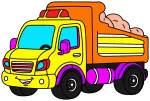 Happy Truck with a Friendly Face and Cargo 🚛😊📦 Colored Example