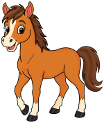Happy Young Horse with a Friendly Smile 🐴🌟🌾 Colored Example