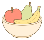 Healthy Fruit Bowl with Fresh Fruits 🍎🍌🍐 Colored Example