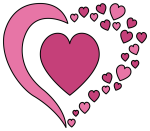 Heart Shape with Floating Hearts Around It 💖💘💝 Colored Example