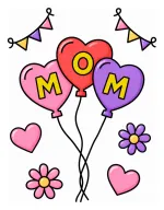 Heart-Shaped Balloons for Mother