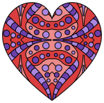 Heart with Patterns Symbol of Love and Affection ❤️💖💘 Colored Example