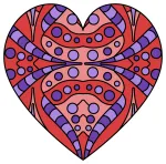 Heart with Patterns Symbol of Love and Affection ❤️💖💘 Colored Example