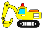 A Heavy-Duty Construction Excavator with a Powerful Arm 🏗️🔨🚜 Colored Example