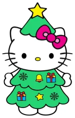 Hello Kitty Christmas Tree 🎄🎁🎀 Colored Example