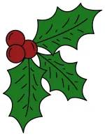 Festive Holly Sprig 🌿❤️🎄 Colored Example