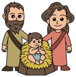Holy Family Nativity Scene 🌟🎄🙏 Colored Example