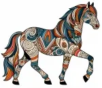 Cute Horse with Artistic Patterns 🐴🎨✨ Colored Example