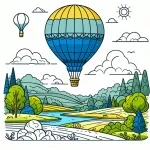 Hot Air Ballons above Landscape 🎈🌄✨ Colored Example