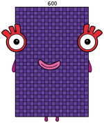 Huge Friendly Numberblock Six Hundred with a Gridded Body 🧑‍🏫🔢 Colored Example