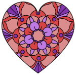 Intricate Heart Pattern with Floral Designs and Circles 🌸💖 Colored Example