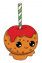 Kawaii Caramel Apple Coated Candy Apple 🍏🍯✨ Colored Example