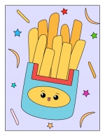Kawaii French Fries 🍟😊 Colored Example