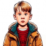 Kevin from Movie Home Alone Looking Scared 🎬😱😨 Colored Example