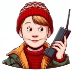 Kevin from Movie Home Alone on the Phone Smiling 🎬📞😊🎩 Colored Example