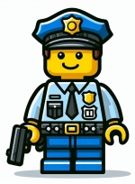 Lego Policeman Holding Gun 🚓👮‍♂️🔫 🚓👮‍♂️🔫 🚓👮‍♂️🔫 Colored Example