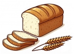 Loaf of Bread with Bread Slices and Wheat Ears 🍞🌾🥖 Colored Example