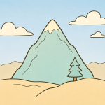 Majestic Mountain Peak with Lone Pine Tree ⛰️🌲☁️ Colored Example