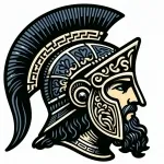 Man with Ancient Greek Helmet and Beard 🛡️👨 🛡️👨 Colored Example