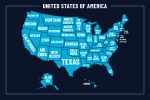 Map of United States of America with all 50 States