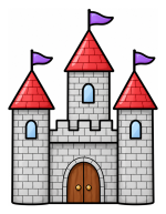 Majestic Medieval Castle with Turrets and Drawbridge 🏰🏰🏰 Colored Example