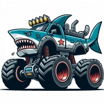 Monster Truck Shark Style 🦈🚚 Colored Example