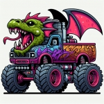Monster Truck in Dragon Style 🚚🐉 Colored Example