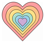 Nested Hearts with Layered Design ❤️✨💖 Colored Example