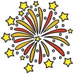 New Year Fireworks Explosion Stars 🎇🎆✨ Colored Example