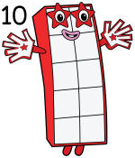 Numberblock 10, the kind and smart leader of the Numberblocks! 🌟🔢 Colored Example
