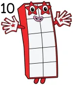 Numberblock 10, the kind and smart leader of the Numberblocks! 🌟🔢 Colored Example
