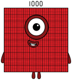 Numberblock 1000: A Milestone in Math Learning 🧠🔢🎉 Colored Example