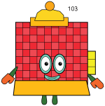 Numberblock 103: The Powerful Number Castle 🏰🔢👑 Colored Example