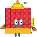 Numberblock 103: The Powerful Number Castle 🏰🔢👑 Colored Example