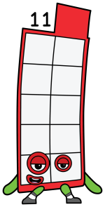 Numberblock 11, the energetic football-loving teen number! ⚽🔢😃 Colored Example
