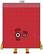 Numberblock 1100: The Friendly Giant with a Wise Face 🧠🔢😊 Colored Example