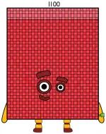 Numberblock 1100: The Friendly Giant with a Wise Face 🧠🔢😊 Colored Example