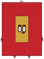 Numberblock 1200 Math Learning with a Friendly Face 🧮🔢😊 Colored Example