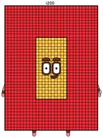 Numberblock 1200 Math Learning with a Friendly Face 🧮🔢😊 Colored Example